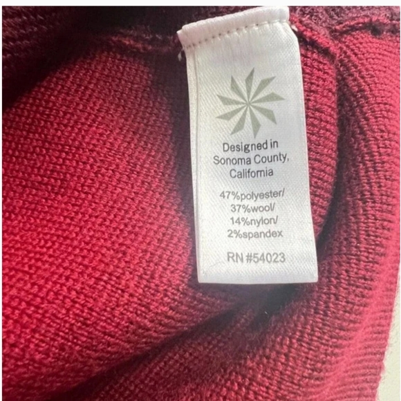 Athleta Boreal Dress Womens Small Red Colorblock Long Sleeve Wool Sweater Dress - Picture 2 of 4